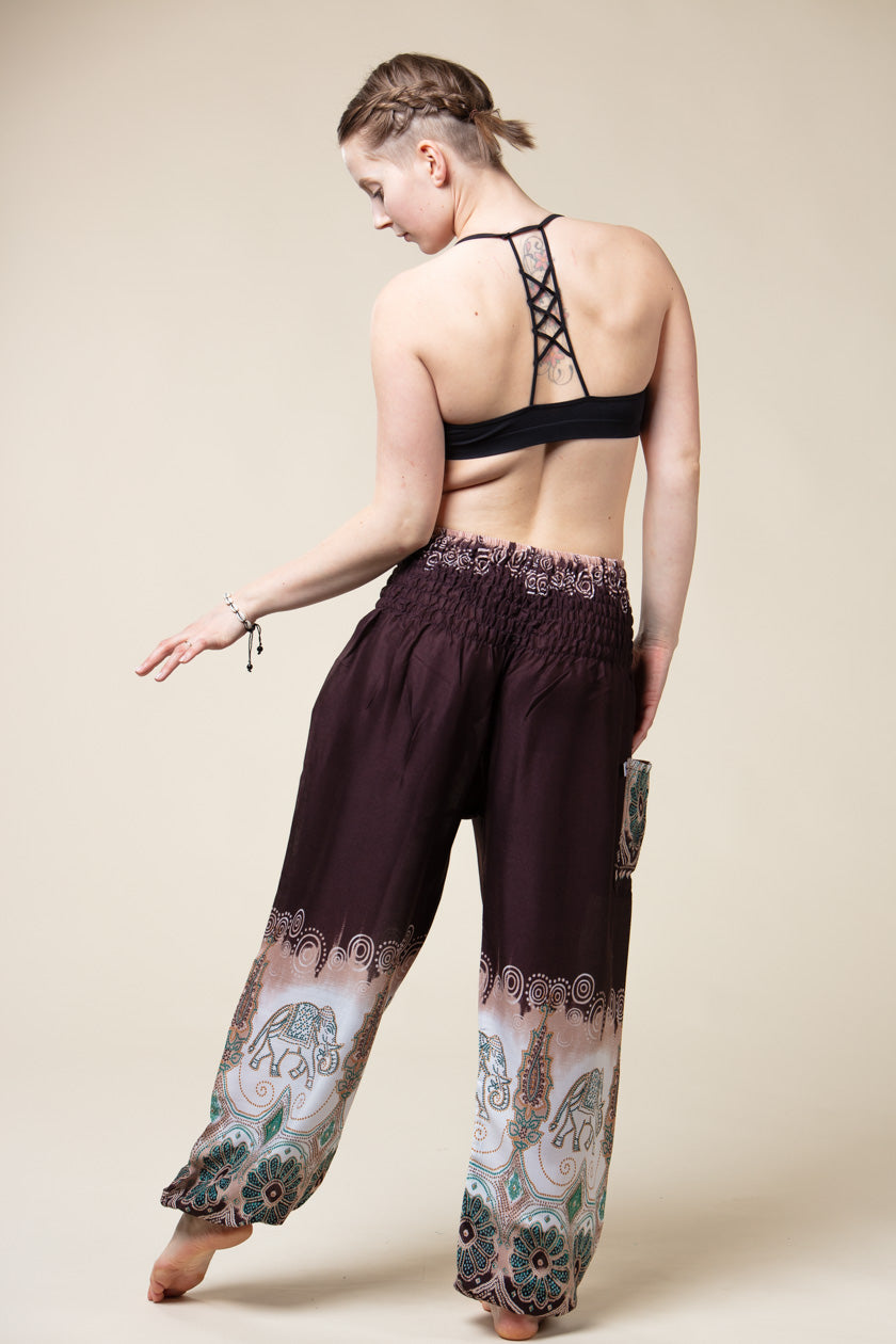 Parade Elephants Brown Artisan Haaremihousut