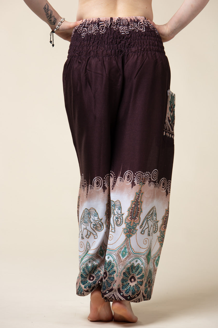 Parade Elephants Brown Artisan Haaremihousut