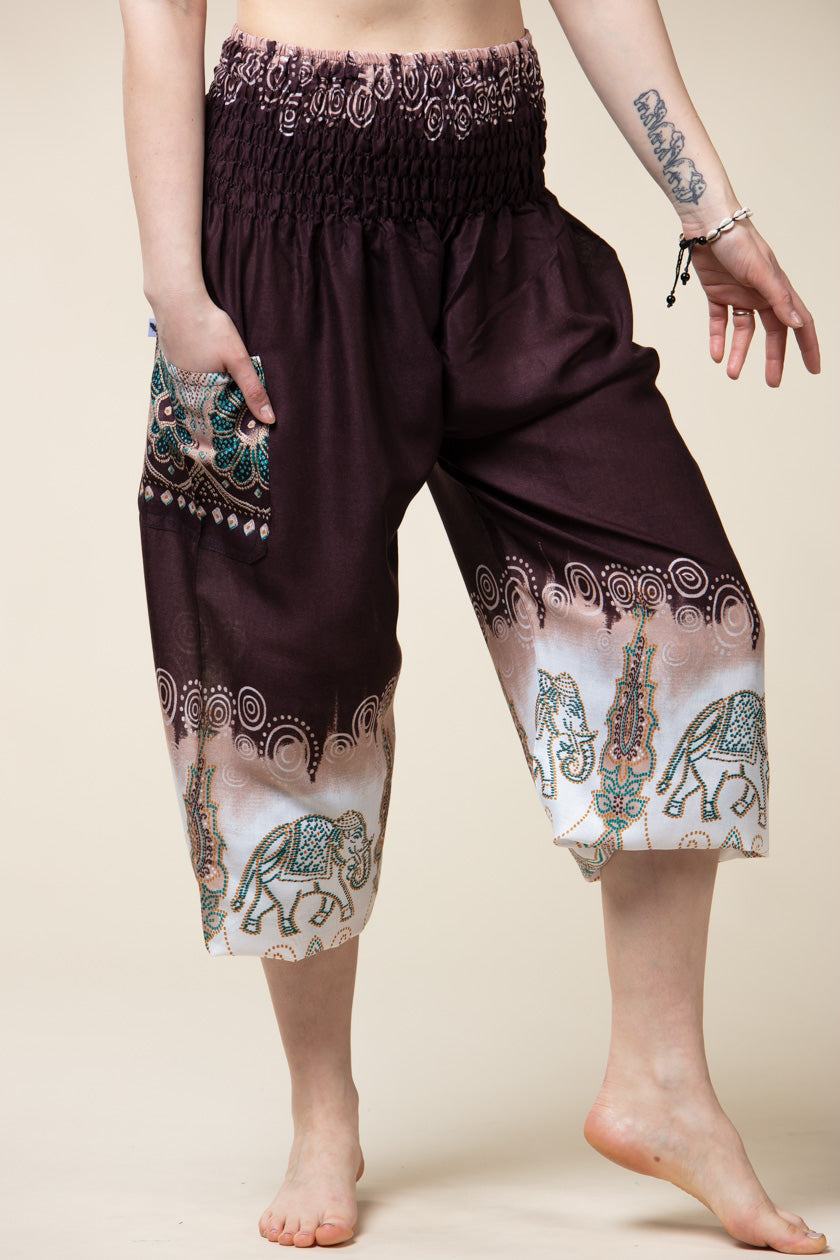 Parade Elephants Brown Artisan Haaremihousut