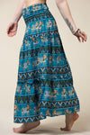 Aztec Elephant Ocean Blue Artisan Maksihame