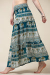 Aztec Elephant Teal Artisan Maksihame