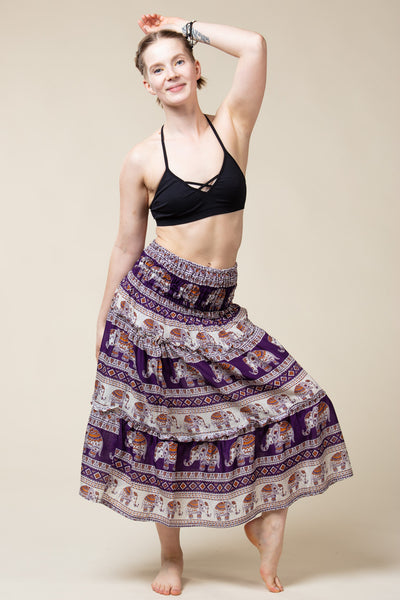 Aztec Elephant Purple Artisan Hame