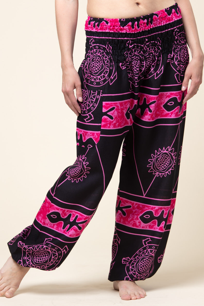 Mayan Turtle Pink Artisan Haaremihousut