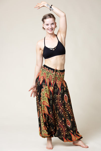 Peacock Paisley Black Artisan Jumpsuit Haaremihousut