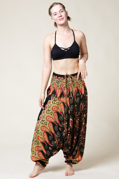 Peacock Paisley Black Artisan Jumpsuit Haaremihousut