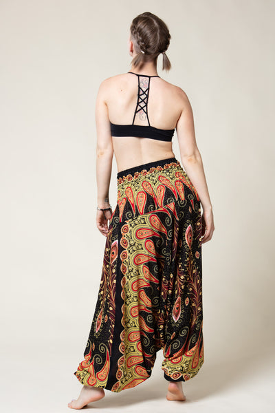 Peacock Paisley Black Artisan Jumpsuit Haaremihousut