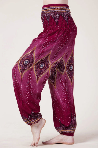 Diamond Peacock Red Artisan Haaremihousut